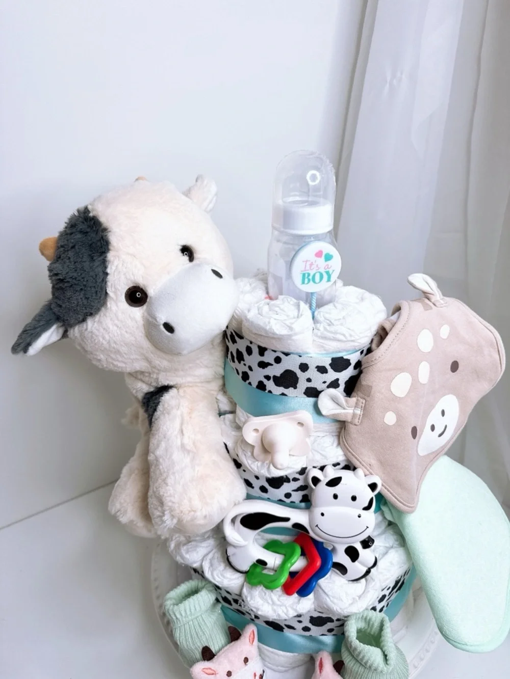 Bull Diaper Cake, Farm Theme, Baby Shower Gift